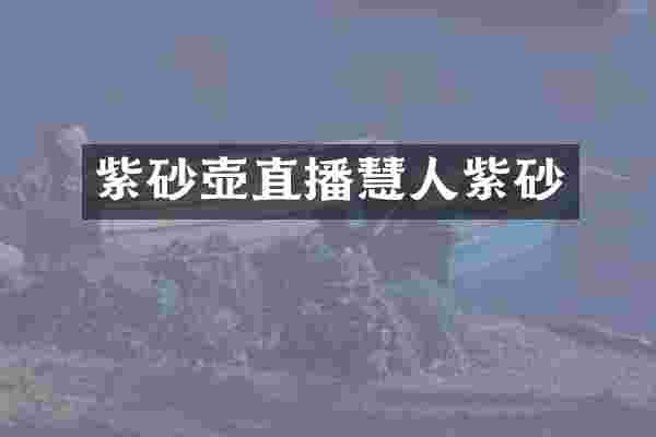 紫砂壶直播慧人紫砂