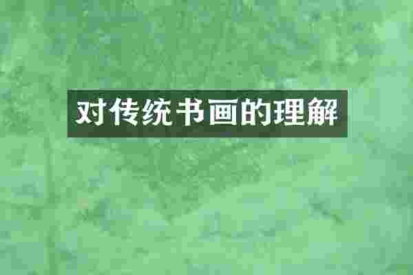 对传统书画的理解