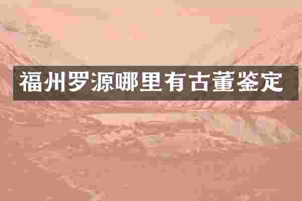 福州罗源哪里有古董鉴定