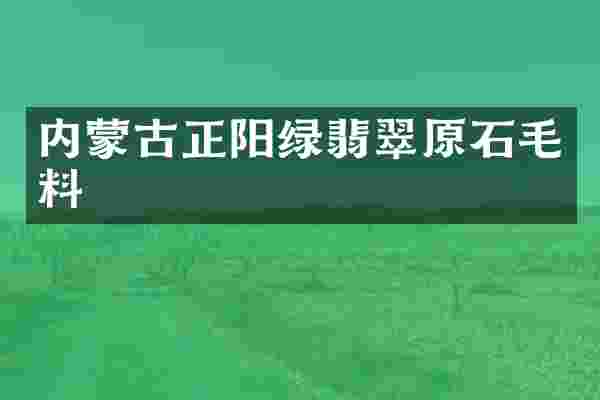 内蒙古正阳绿翡翠原石毛料