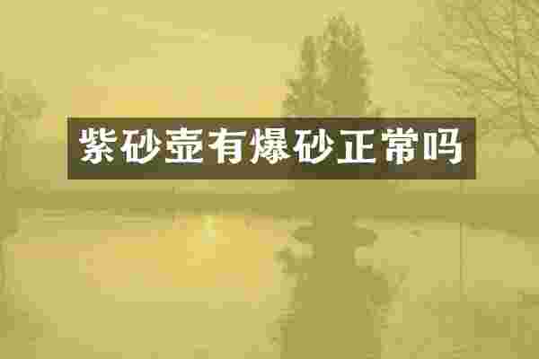 紫砂壶有爆砂正常吗