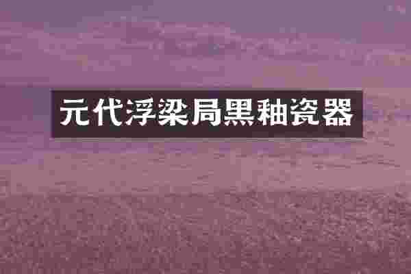 元代浮梁局黑釉瓷器