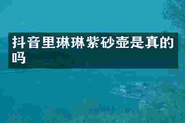 抖音里琳琳紫砂壶是真的吗