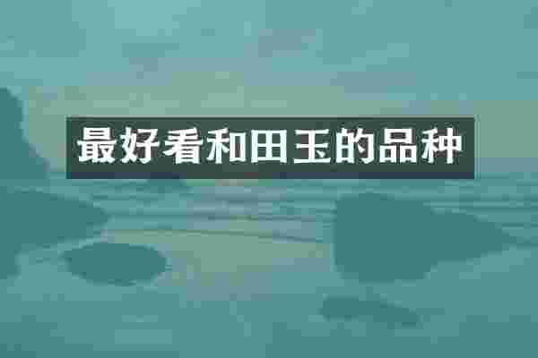 最好看和田玉的品种