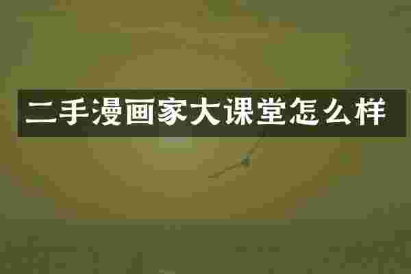 二手漫画家大课堂怎么样