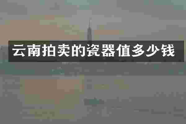 云南拍卖的瓷器值多少钱