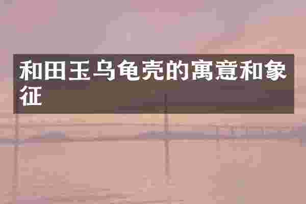 和田玉乌龟壳的寓意和象征