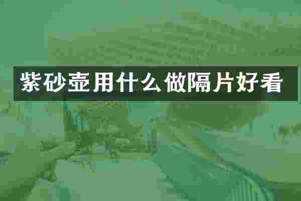 紫砂壶用什么做隔片好看