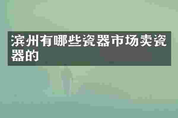 滨州有哪些瓷器市场卖瓷器的