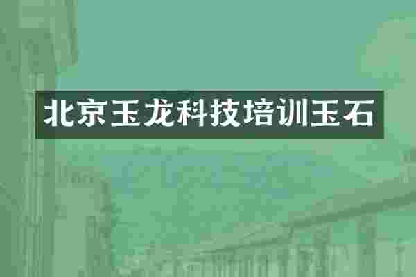 北京玉龙科技培训玉石
