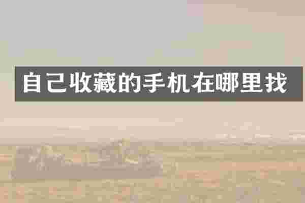 自己收藏的手机在哪里找