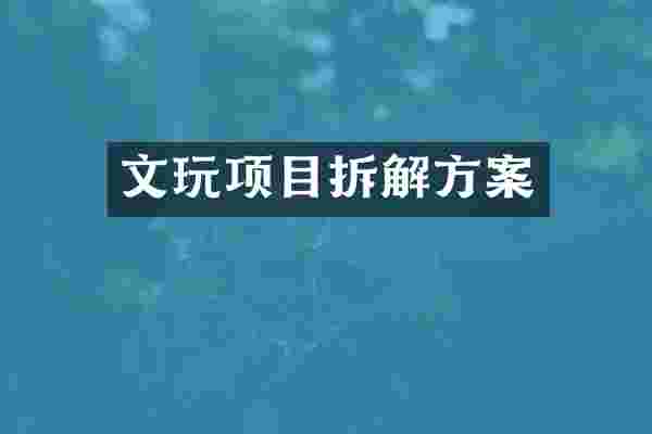文玩项目拆解方案