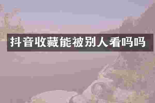 抖音收藏能被别人看吗吗