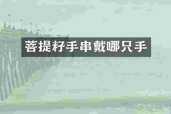 菩提籽手串戴哪只手