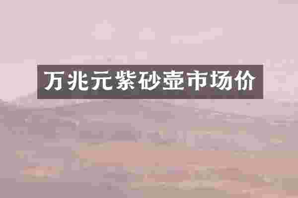 万兆元紫砂壶市场价