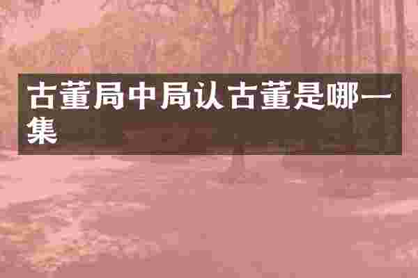 古董局中局认古董是哪一集