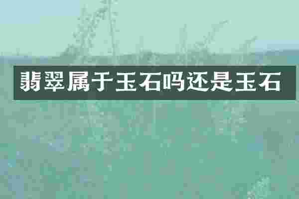 翡翠属于玉石吗还是玉石