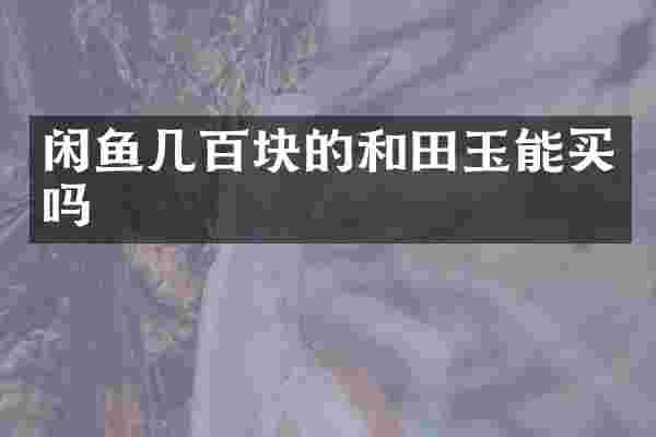 闲鱼几百块的和田玉能买吗
