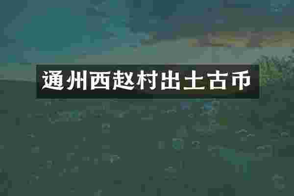 通州西赵村出土古币