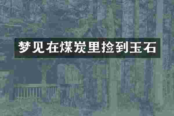梦见在煤炭里捡到玉石
