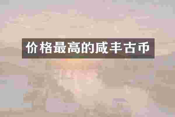 价格最高的咸丰古币