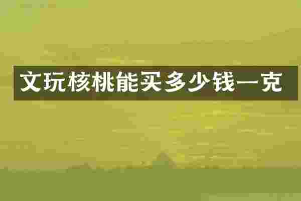 文玩核桃能买多少钱一克