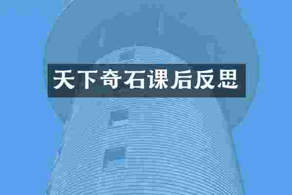 天下奇石课后反思