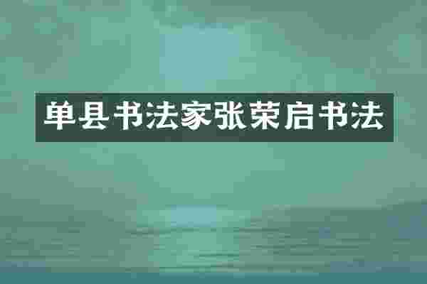 单县书法家张荣启书法
