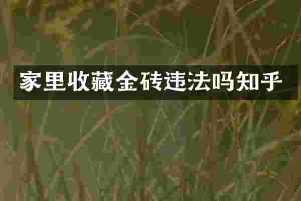 家里收藏金砖违法吗知乎
