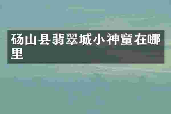 砀山县翡翠城小神童在哪里