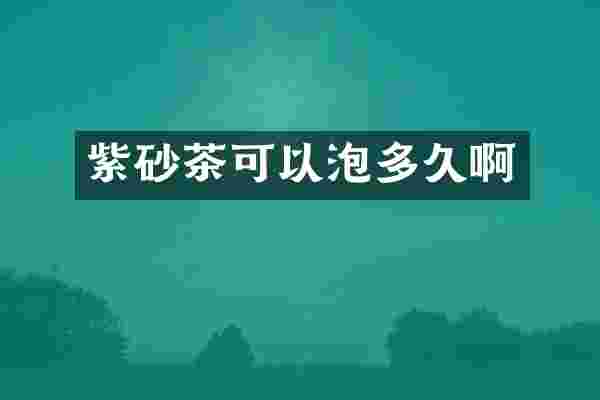 紫砂茶可以泡多久啊