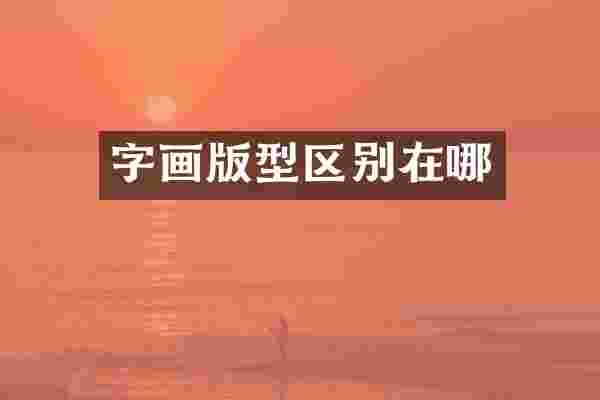 字画版型区别在哪