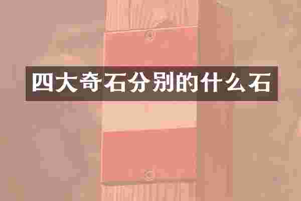 四大奇石分别的什么石