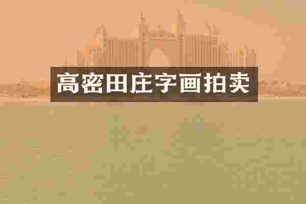 高密田庄字画拍卖