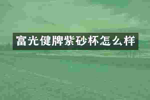 富光健牌紫砂杯怎么样
