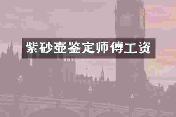紫砂壶鉴定师傅工资