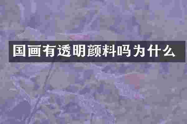 国画有透明颜料吗为什么