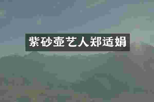 紫砂壶艺人郑适娟