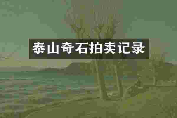 泰山奇石拍卖记录