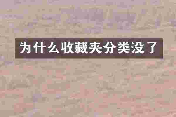 为什么收藏夹分类没了