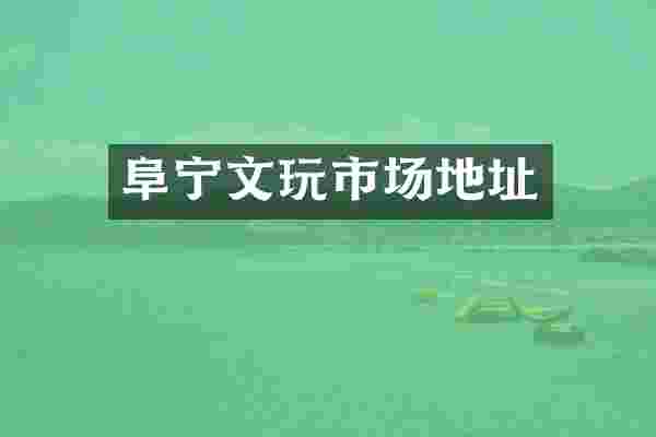 阜宁文玩市场地址