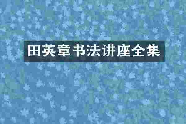 田英章书法讲座全集