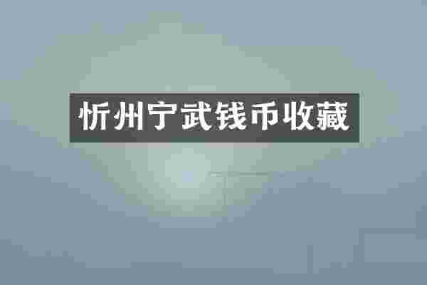 忻州宁武钱币收藏