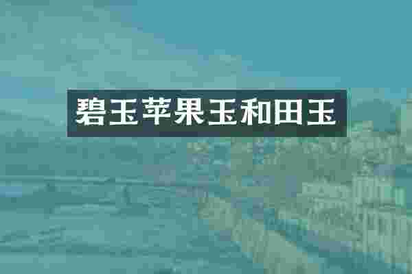 碧玉苹果玉和田玉