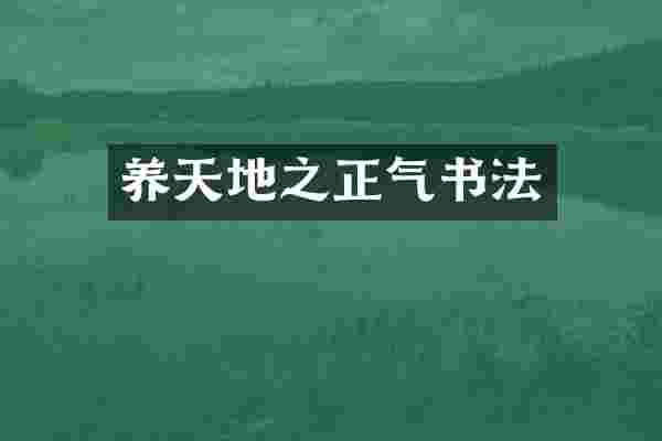 养天地之正气书法