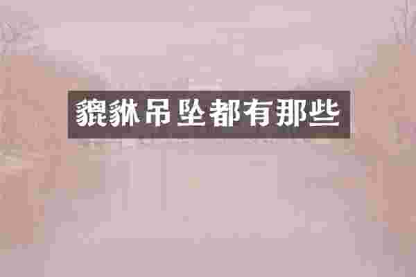 貔貅吊坠都有那些