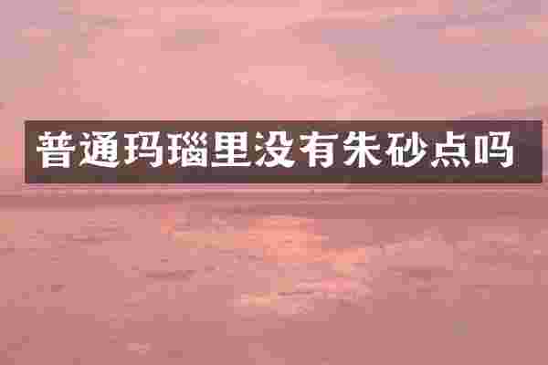 普通玛瑙里没有朱砂点吗