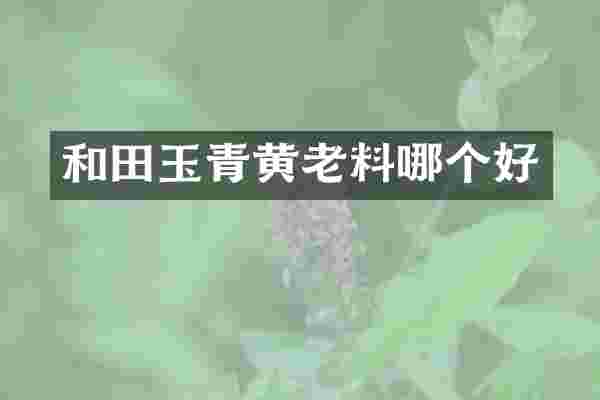 和田玉青黄老料哪个好