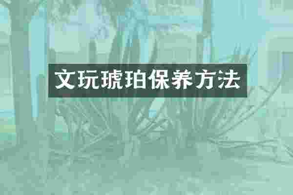 文玩琥珀保养方法