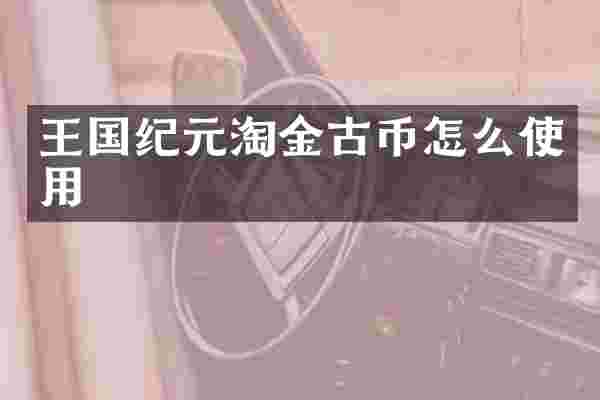 王国纪元淘金古币怎么使用